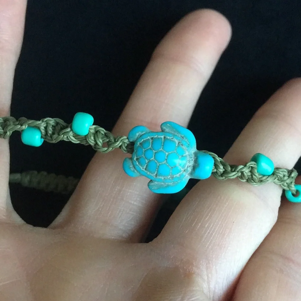 Turquoise Color Blue and Green Turtle Bracelet